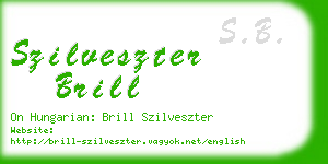 szilveszter brill business card